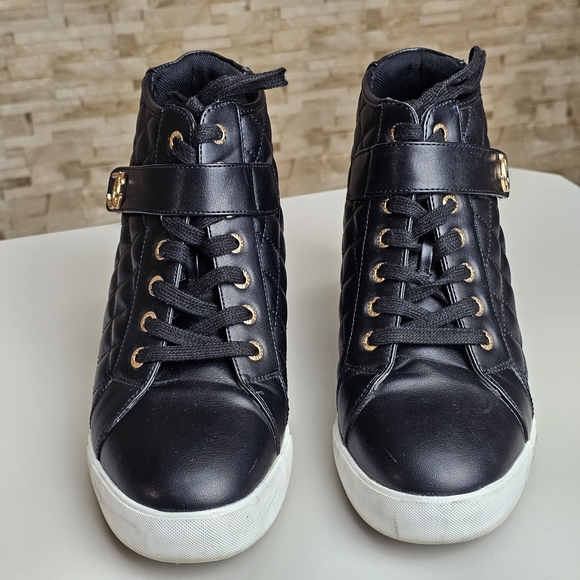 Juicy Couture Black Quilted Wedge Sneakers - Picture 4 of 9